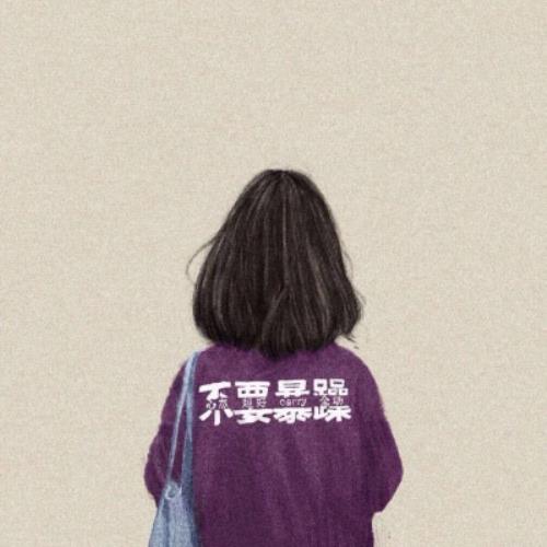 女性手绘头像，背影插画女头像设计海报-12