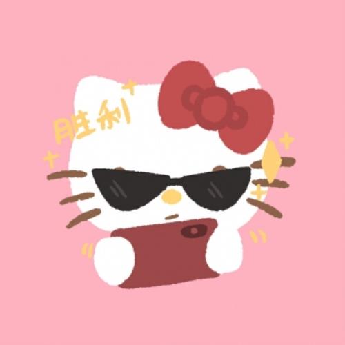 手绘hellokitty头像图片，可爱卡通风格，简约优雅手绘作品-2