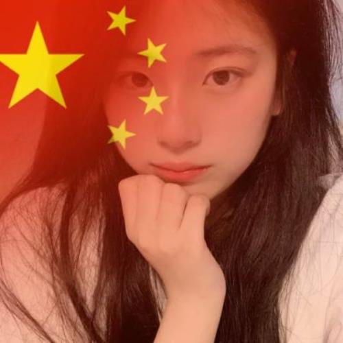 高清渐变色国旗头像女生图片，可爱的爱国版头像女生头像-4