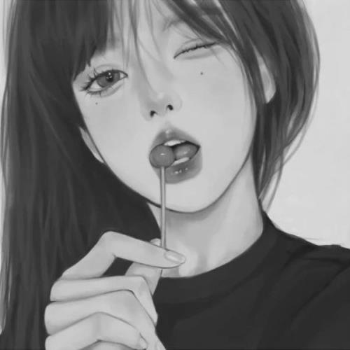 手绘黑白卡通女头像图片，优质动漫风格女生头像绘画-21