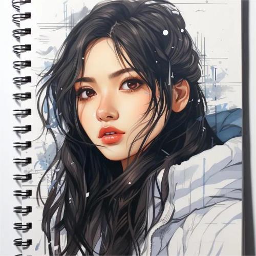 简约美女素描头像大全，简单漂亮素描美女图片欣赏-1